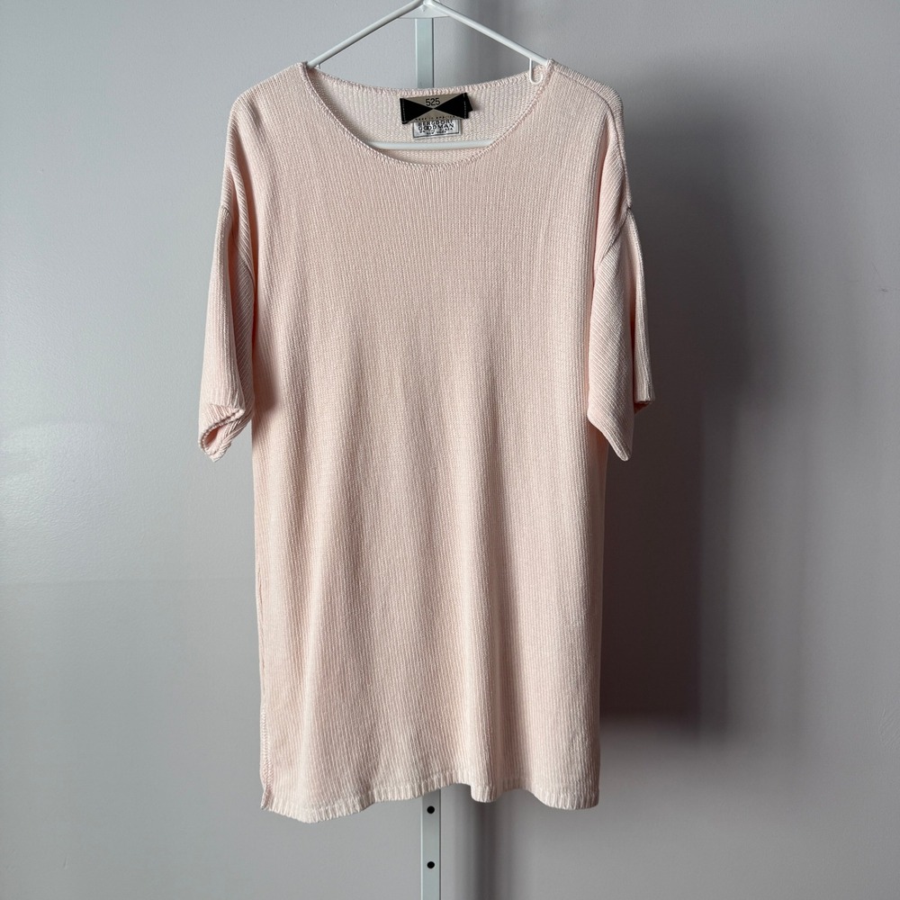 VTG Bergdorf Goodman OS Pink Cozy Retro Twee Teacher 90s Sweater